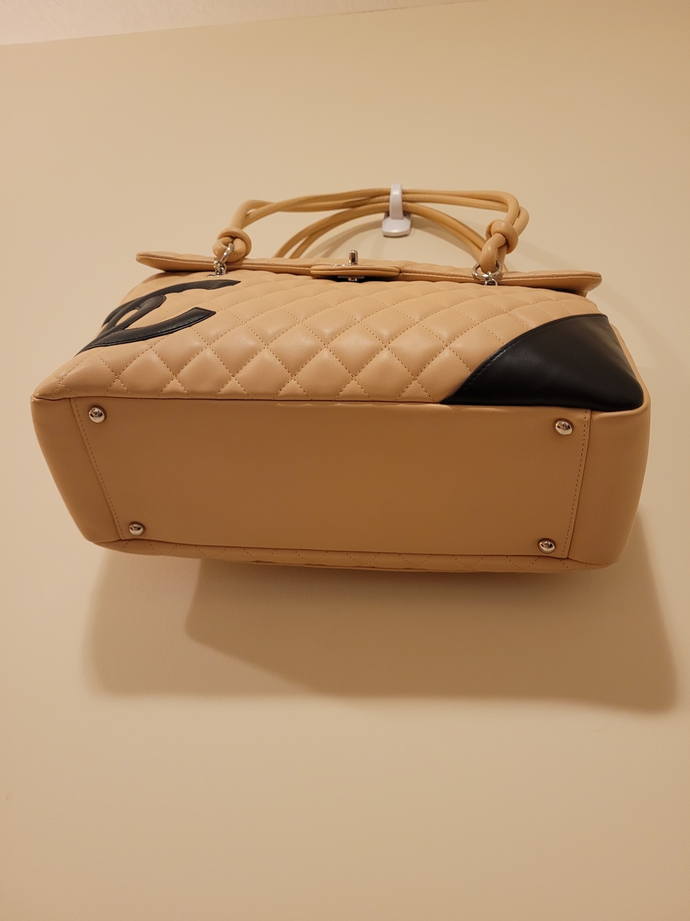 Brand New Authentic Vintage Chanel Cambon CC Women's Flap Bag - Beige & Black - Picture 9 of 16